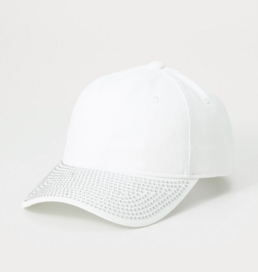 Gorra para mujer Versace Jeans Couture blanca Swarovsky